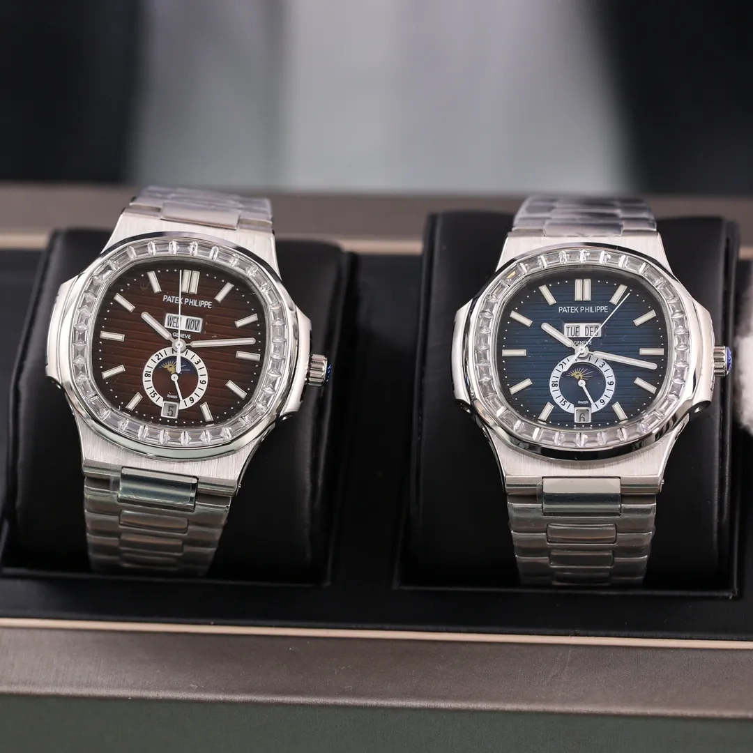 【High-end replica】💰1720! Patek Philippe-Nautilus Series: Sports Series 5726/1A-1 Men's Watch Size: Diameter: 40.5 mm Thickness: 12 mm Strap: First-grain cowhide, original buckle 316L stainless steel bracelet.          Movement: Fully automatic imported Citizen 8215 mechanical movement!
